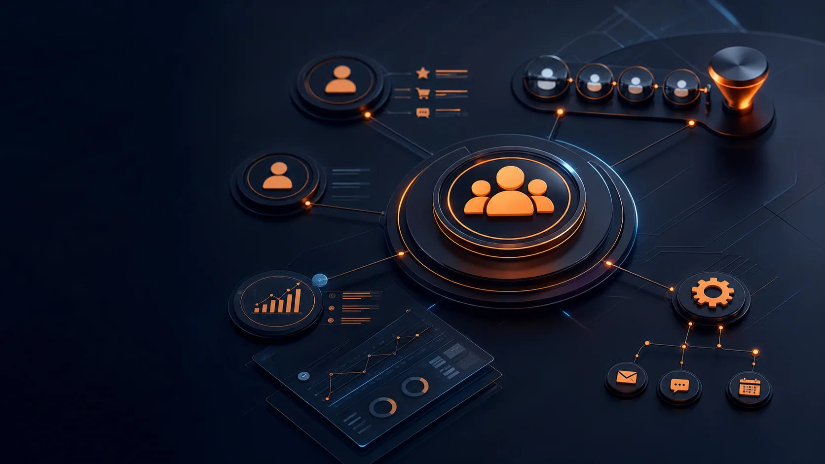 CRM Çözümleri hizmeti için Yansıma360 yaratıcı görseli